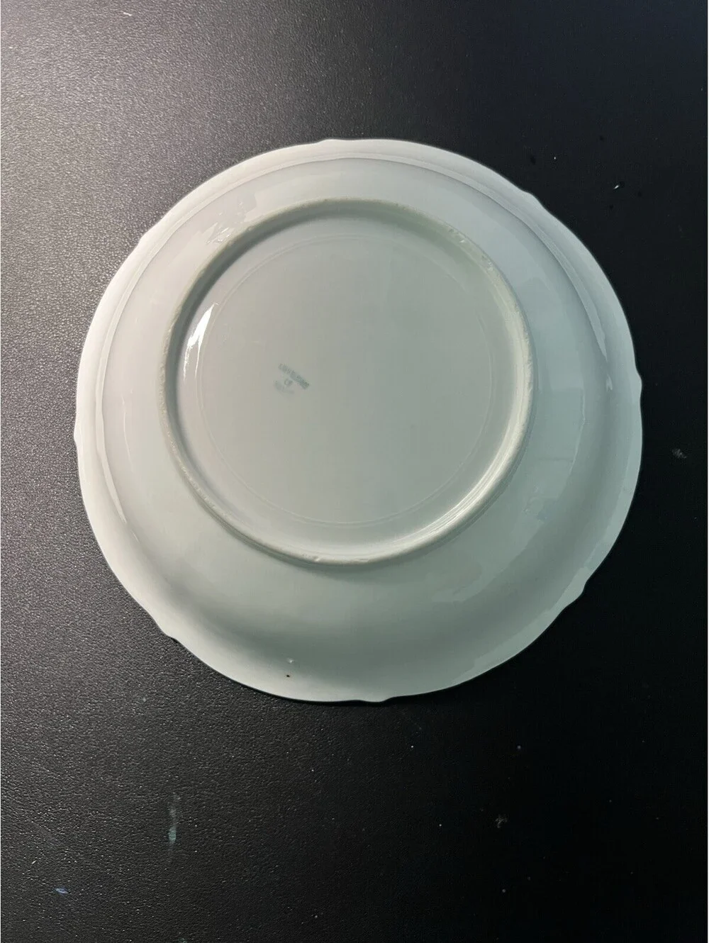 German Antique 1910s Poppy Floral Porcelain Scalloped Bowl, 9x2.5”
